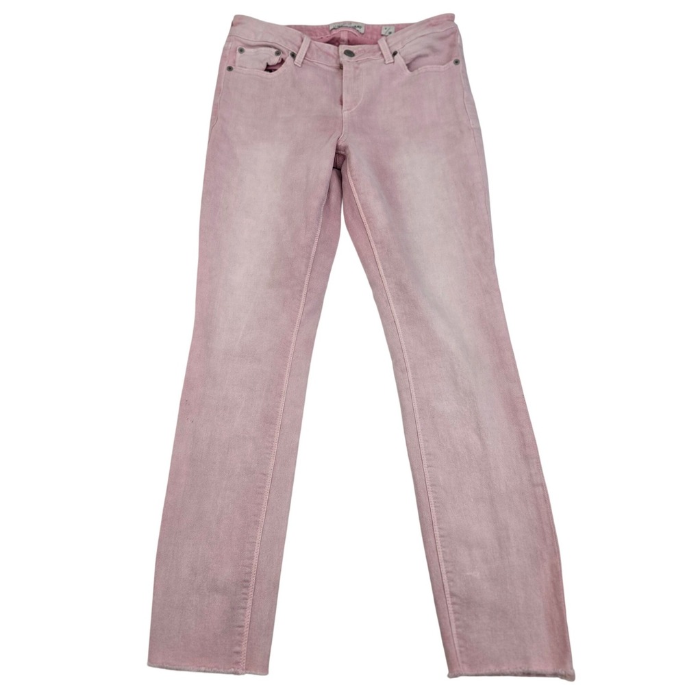 Lucky Brand Lolita Skinny Jeans Womens 6/28 Blush Pink Raw Hem Ankle Stretch